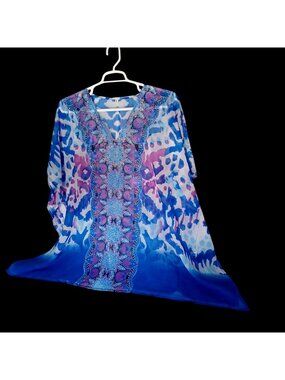 Cover Up Kaftan Coastal Bohemian Lux Beachwear Swimwear Bikini Women's OSFA